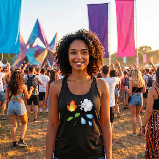 Four Elements Emojis Racerback Tank