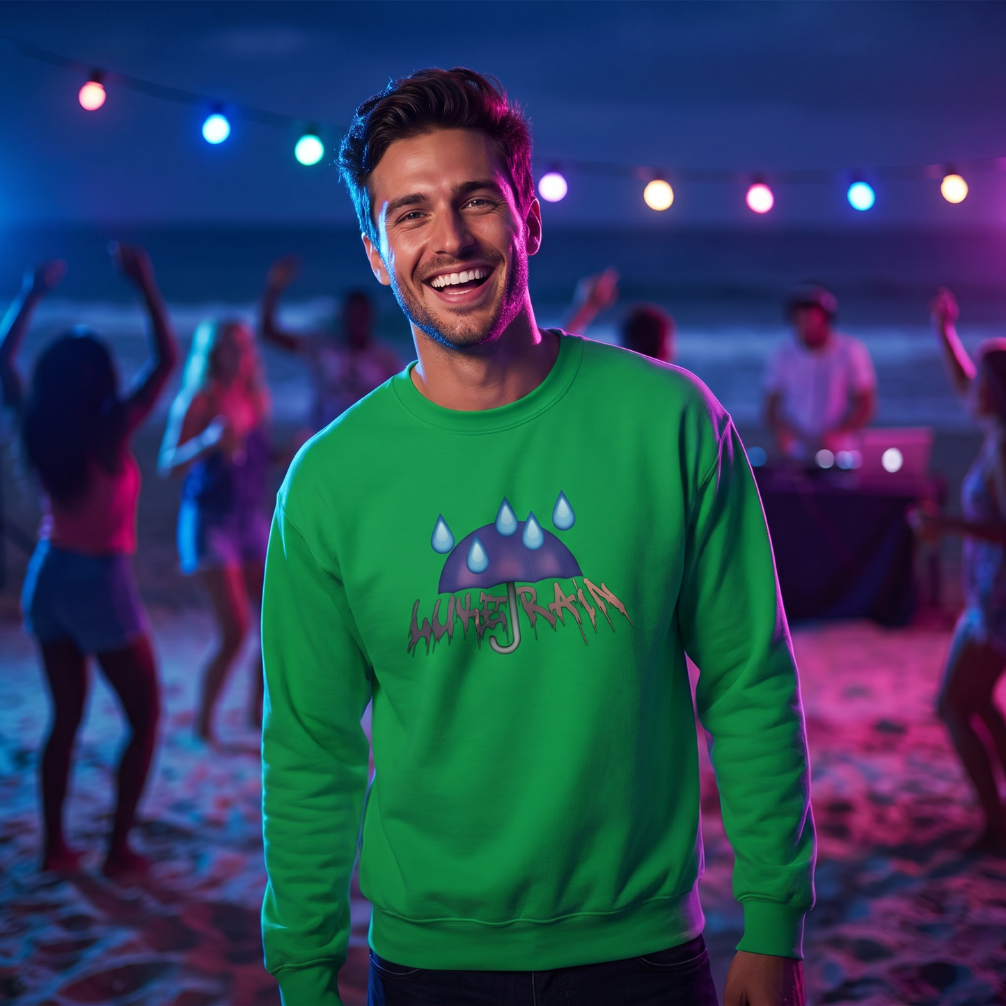 Luke Rain Umbrella Crewneck - Color Text