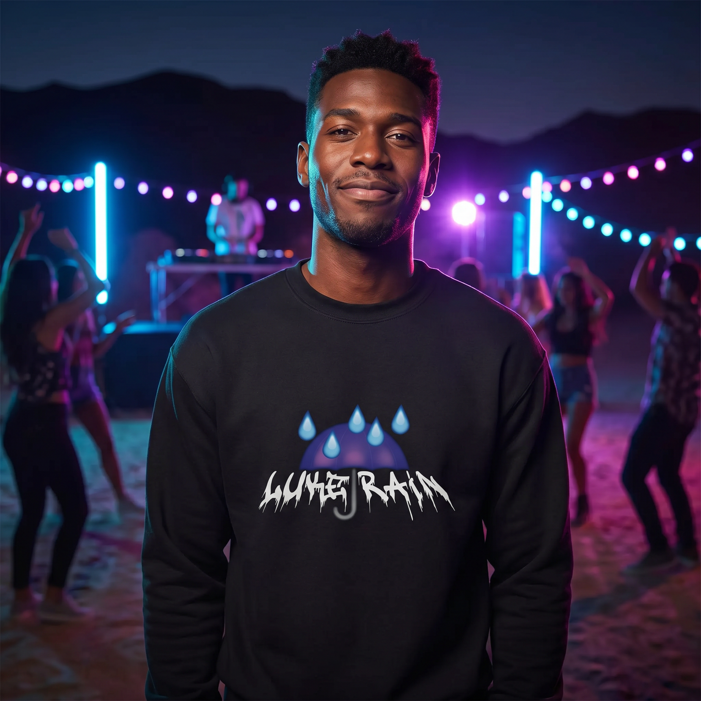 Luke Rain Umbrella Crewneck - White Text