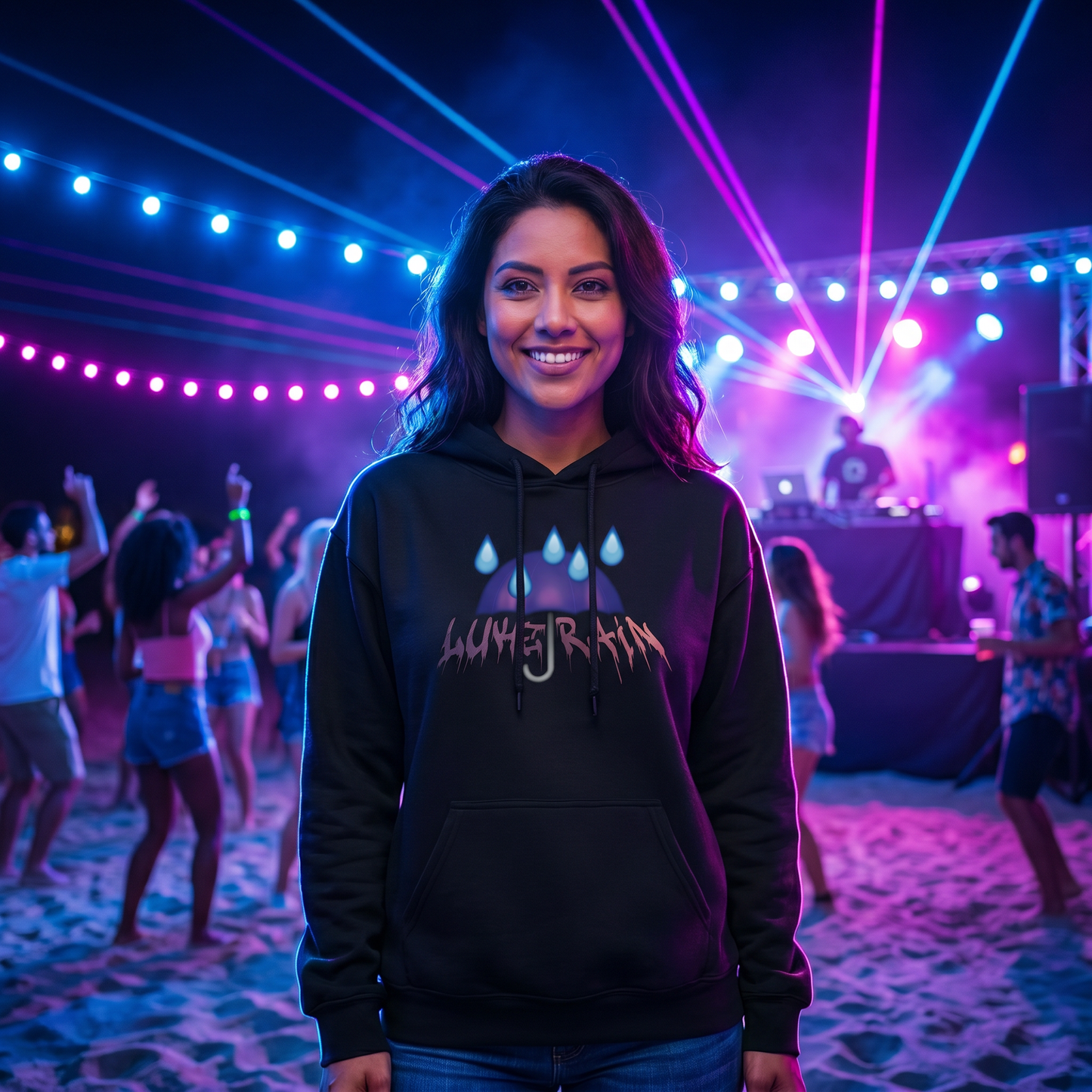 Luke Rain Umbrella Hoodie - Color Text