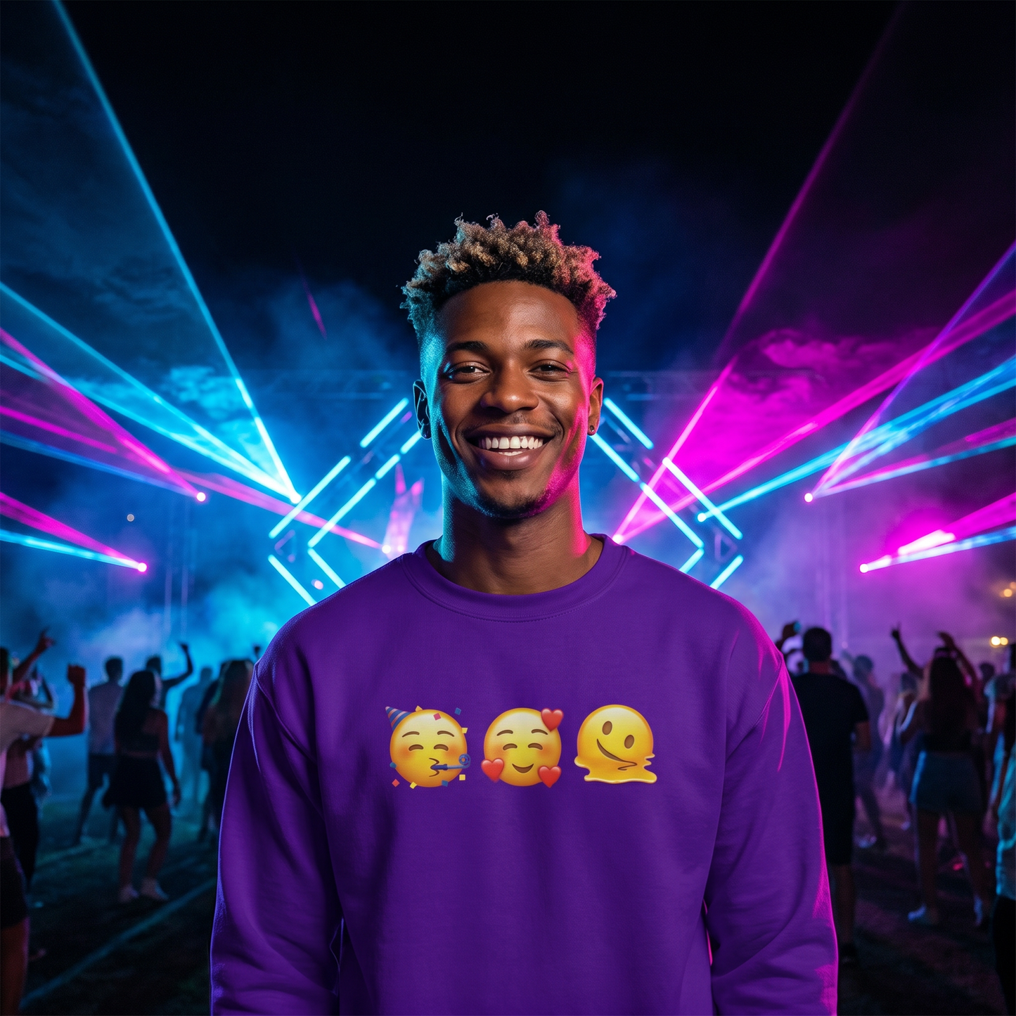 Party Love Melt Emoji Crewneck