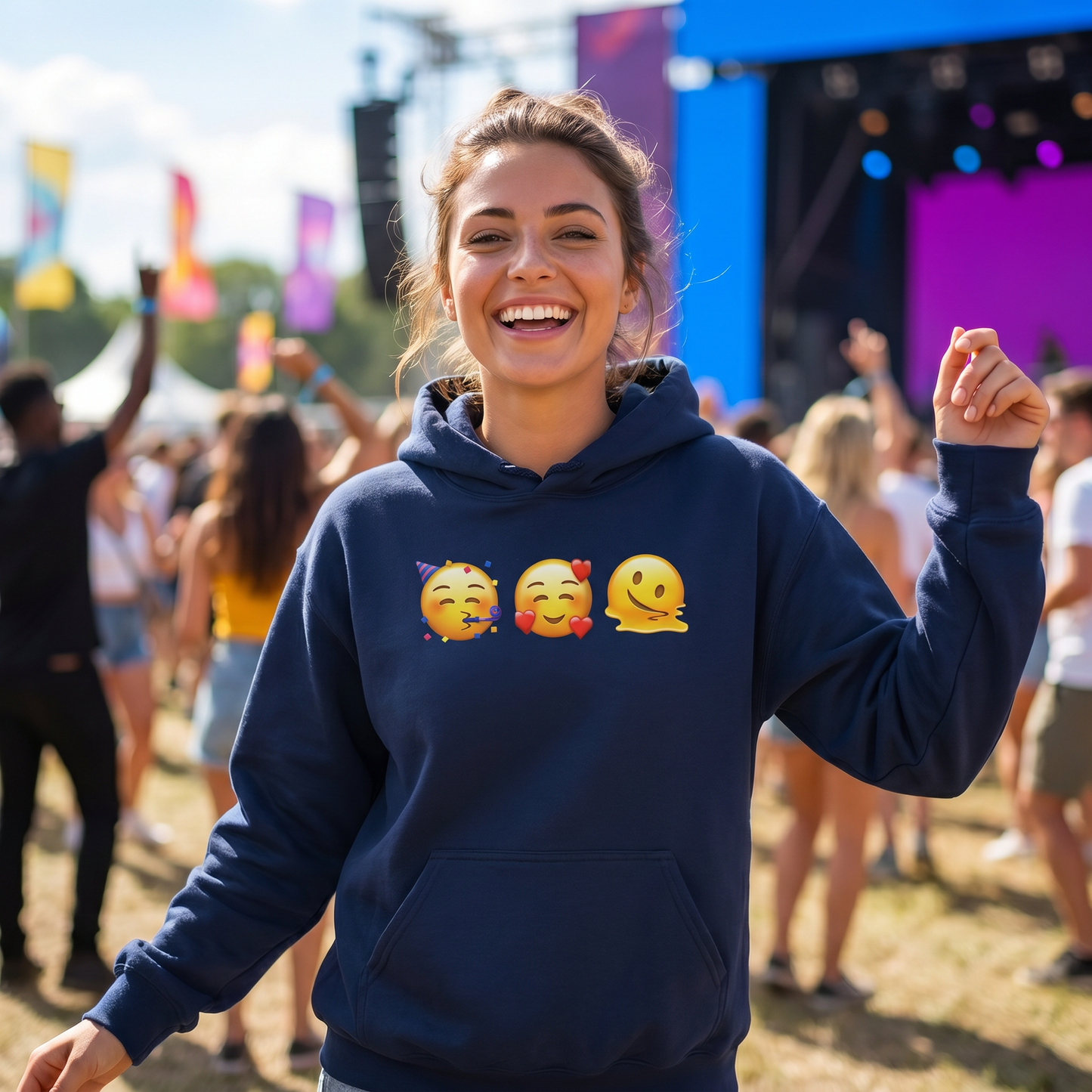 Party Love Melt Emoji Hoodie